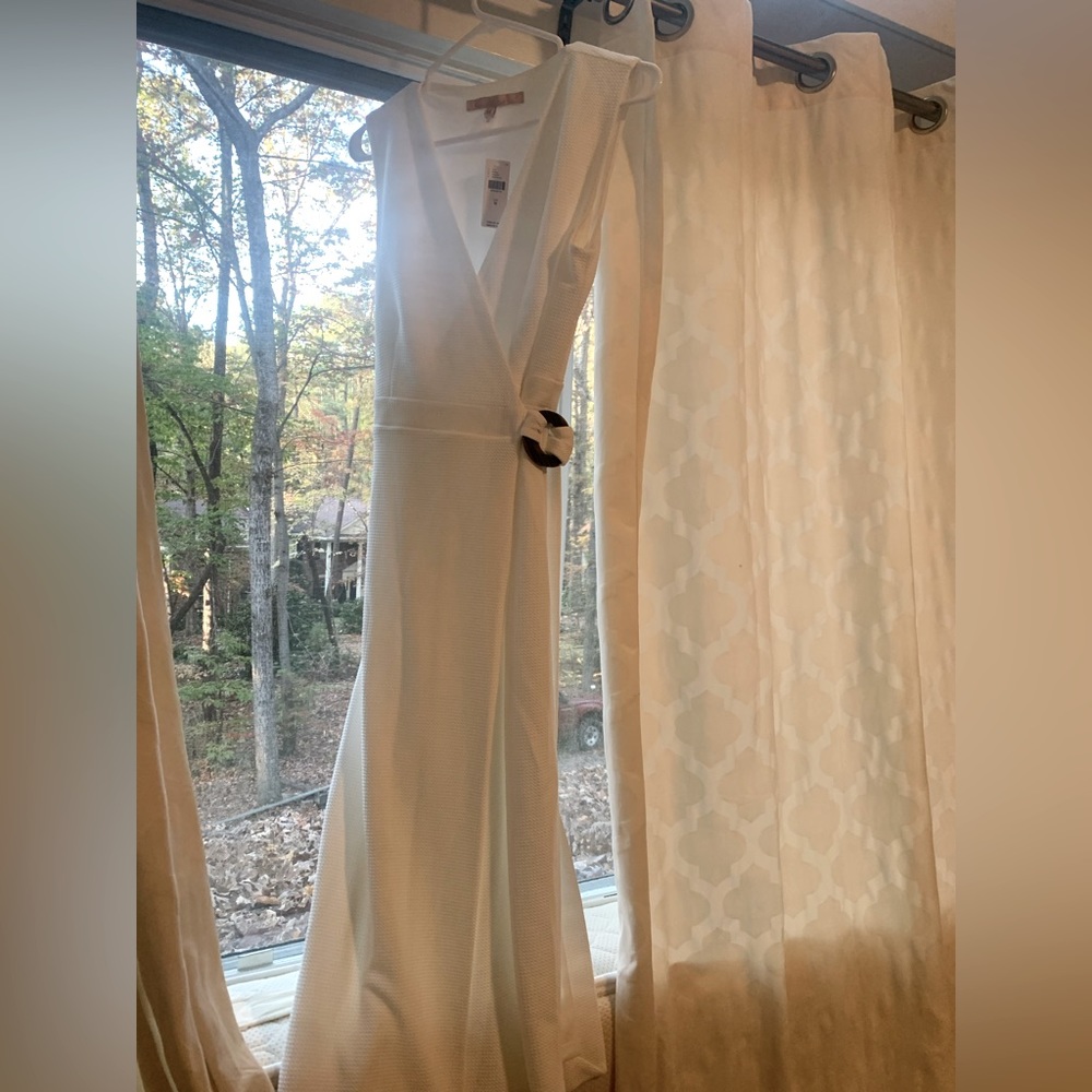 Anthropologie White Wrap Dress - Size M - New with Tags!